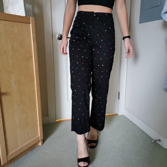 Coldwater Creek Pants - High waisted pants with colourful polka dots